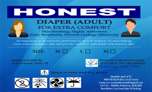 Honest - Diaper supplied by Astra Sales India
